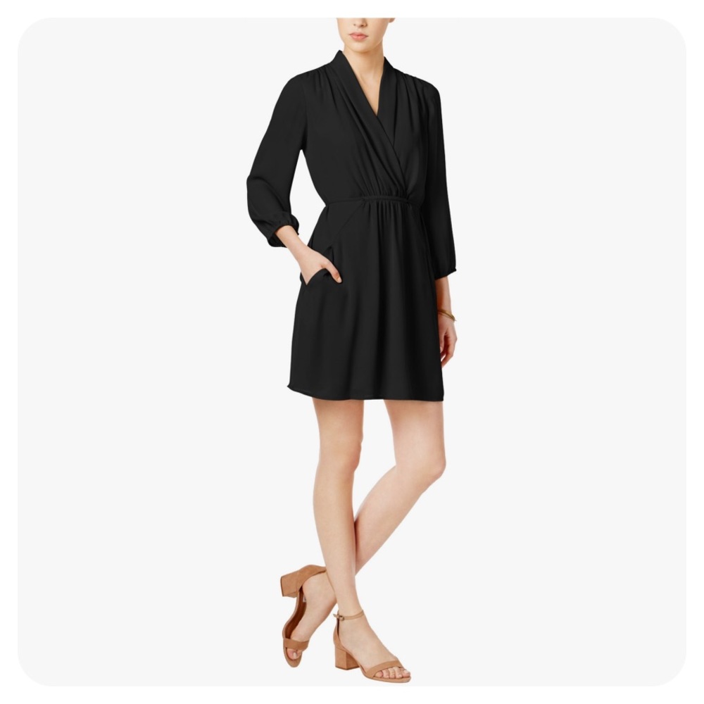Bar III surplice chiffon dress